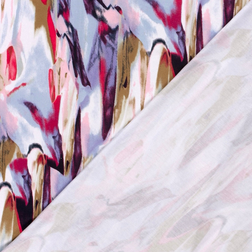 Watercolour Flame Viscose Jersey Fabric