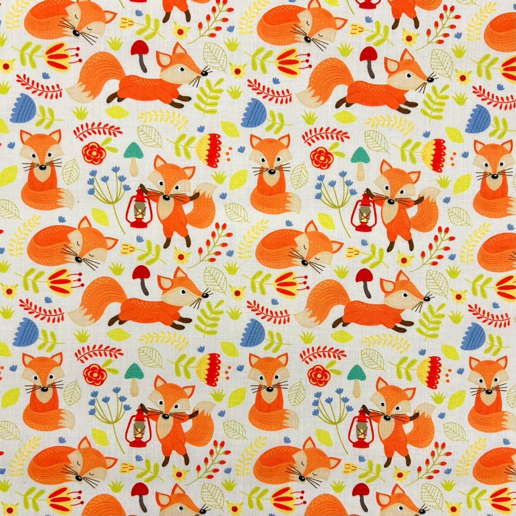 Fox Friends Polycotton Fabric
