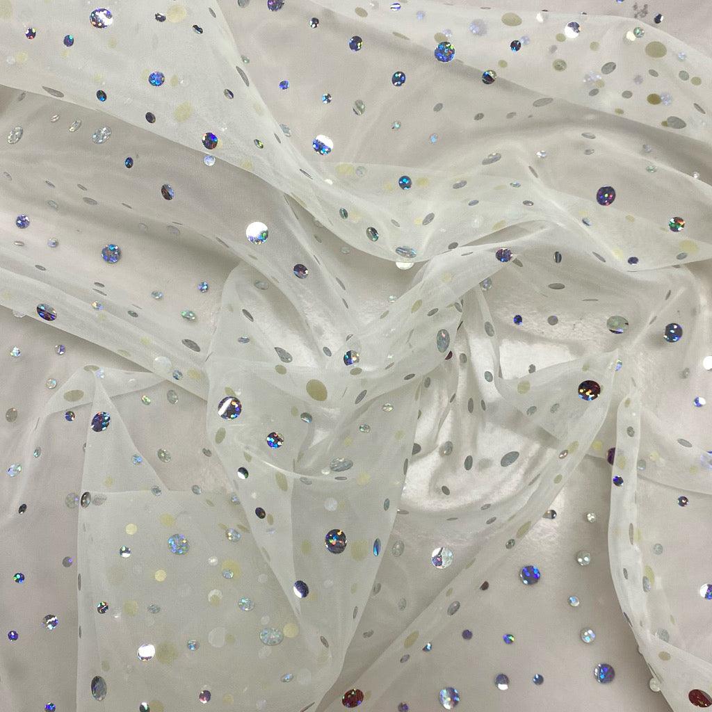 Holographic Dots Organza Fabric - Pound Fabrics