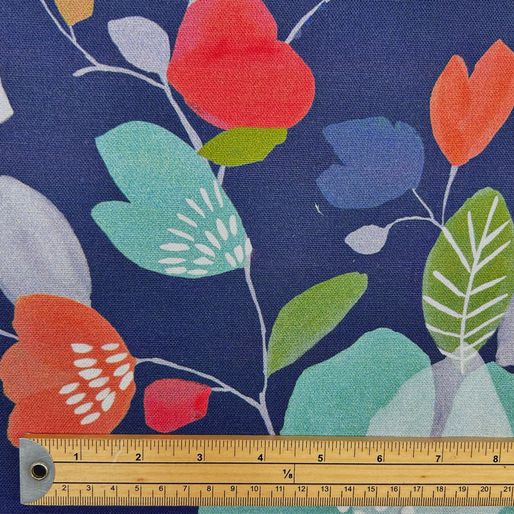 Indigo Garden Cotton Furnishing Fabric
