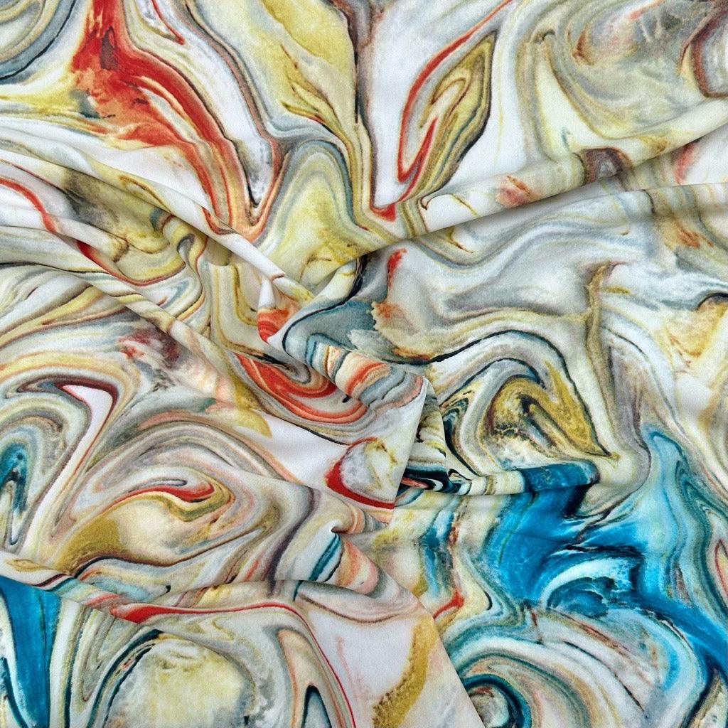 Multicoloured Ripple Crepe Fabric - Pound Fabrics
