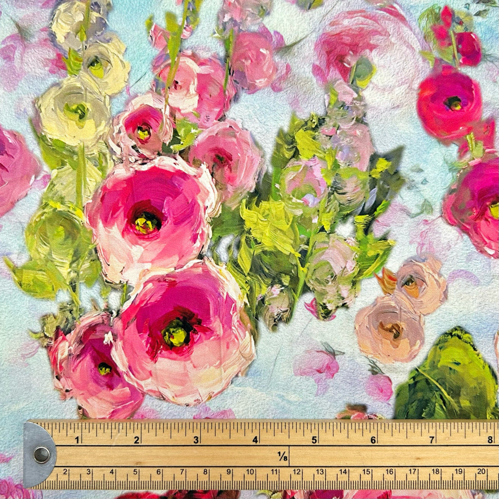 Romantic Garden Viscose Satin Fabric