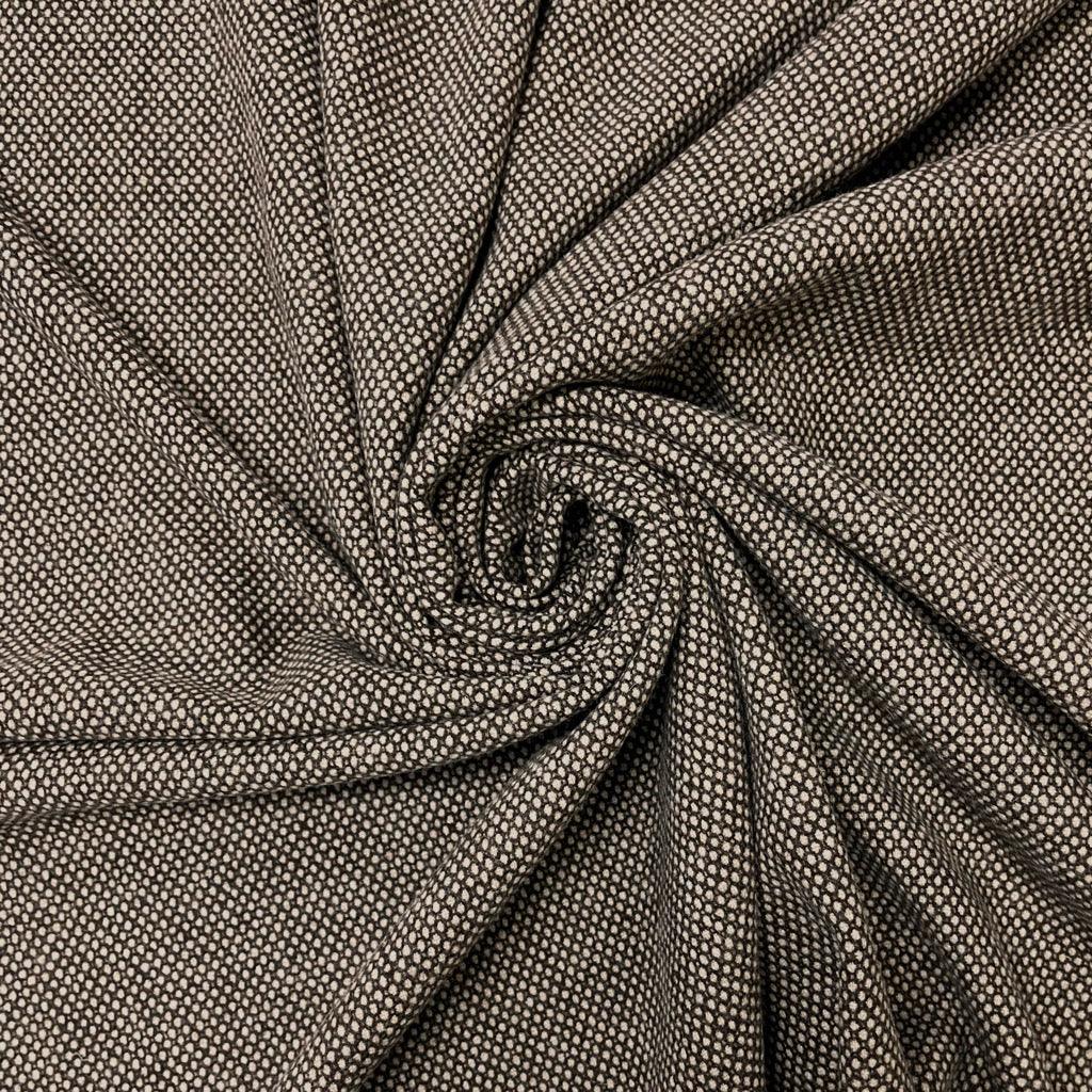 Brown/Beige Honeycomb Wool Blend Fabric - 2 metres for £9.95 #21 - Pound Fabrics