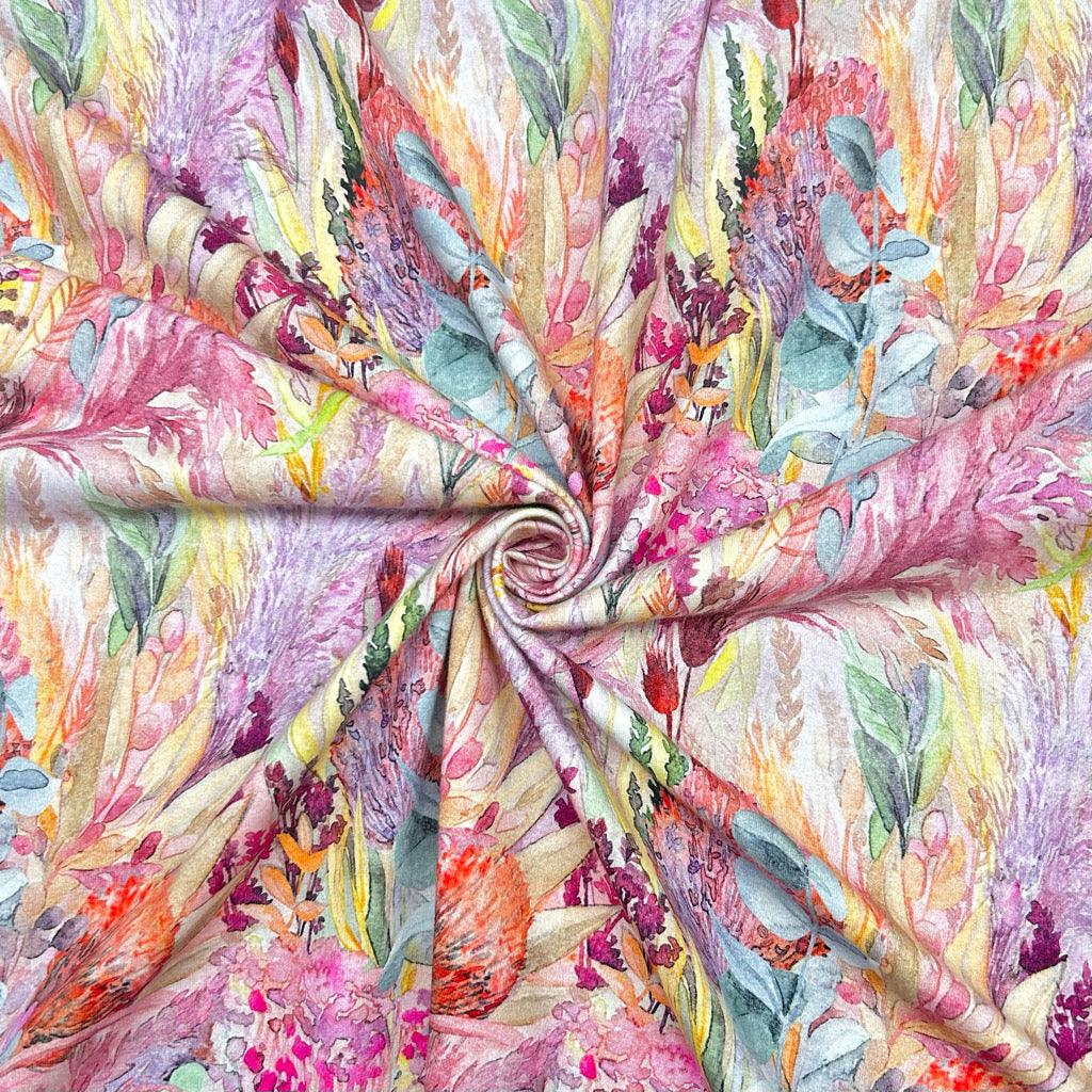 Vibrant Gardens Cotton Jersey Fabric - Pound Fabrics