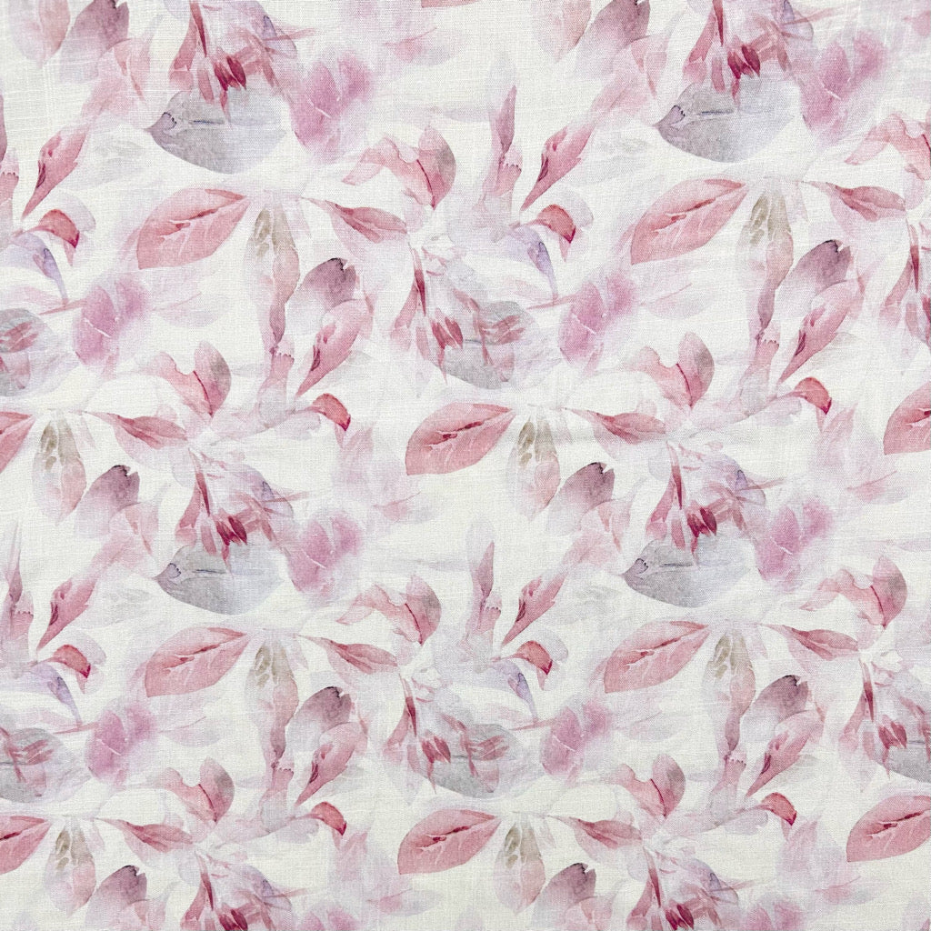 Serene Leaves Linen Look Viscose Fabric