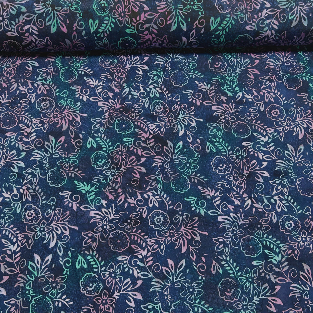Floral Vines Cotton Batik Fabric