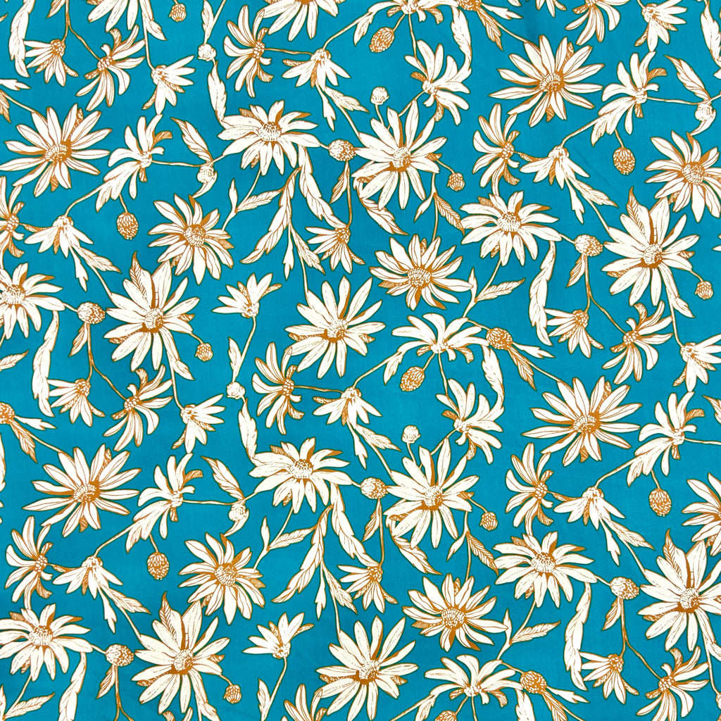 Daisy Waves Viscose Fabric