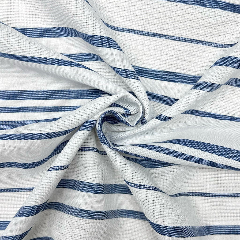 Classic Blue Stripe Cotton Fabric