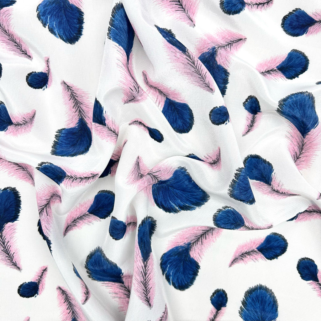 Floating Feathers Polyester Fabric
