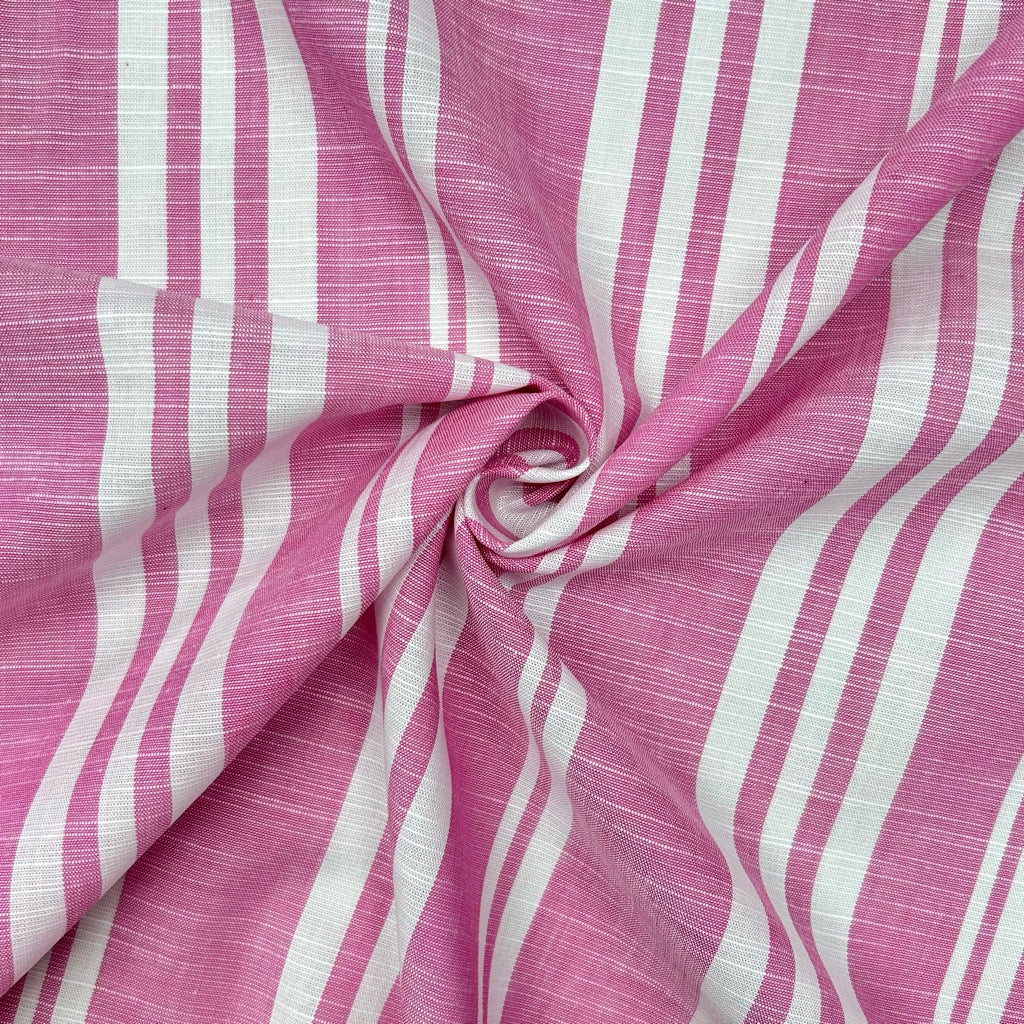 Variegated Stripe Linen Look Cotton Fabric