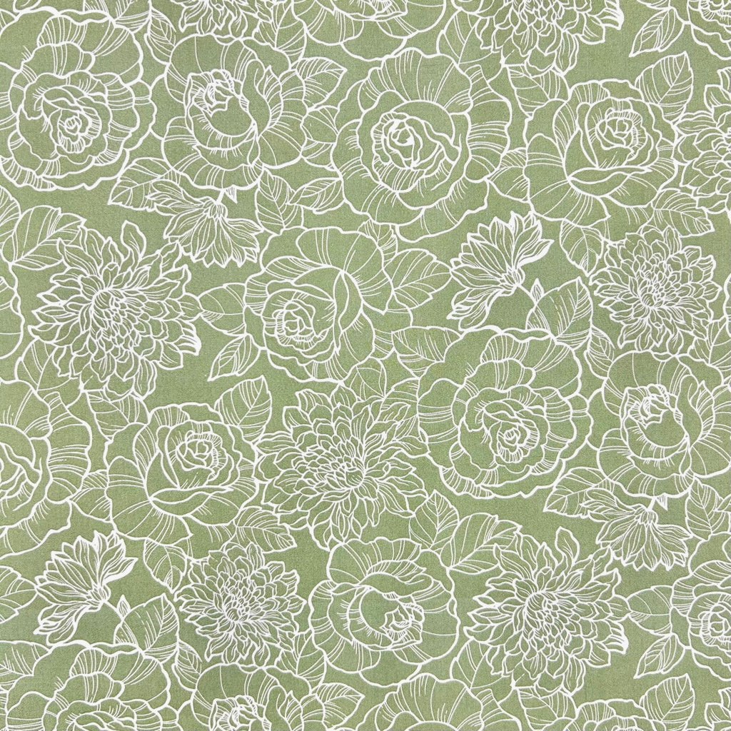Elegant Blooms Rose & Hubble Cotton Poplin Fabric
