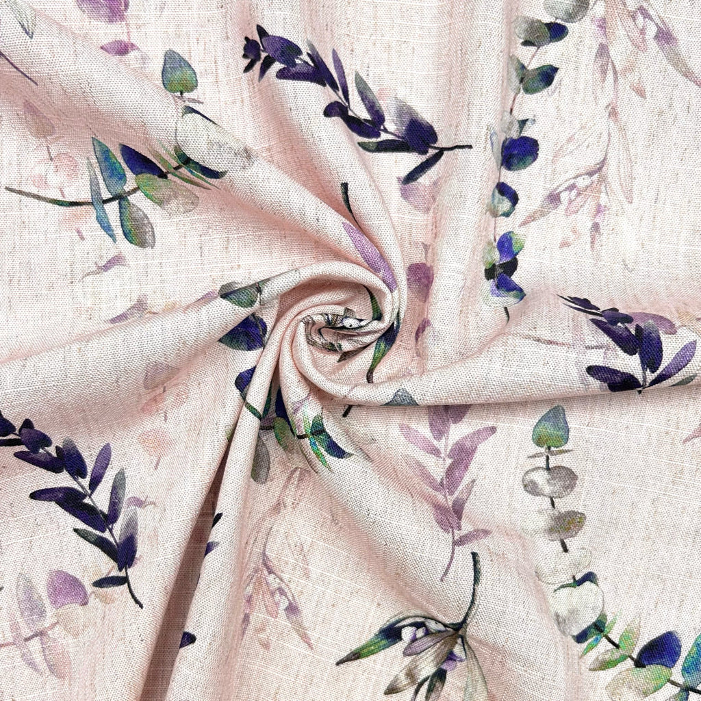 Natural Leaves Linen Viscose Fabric