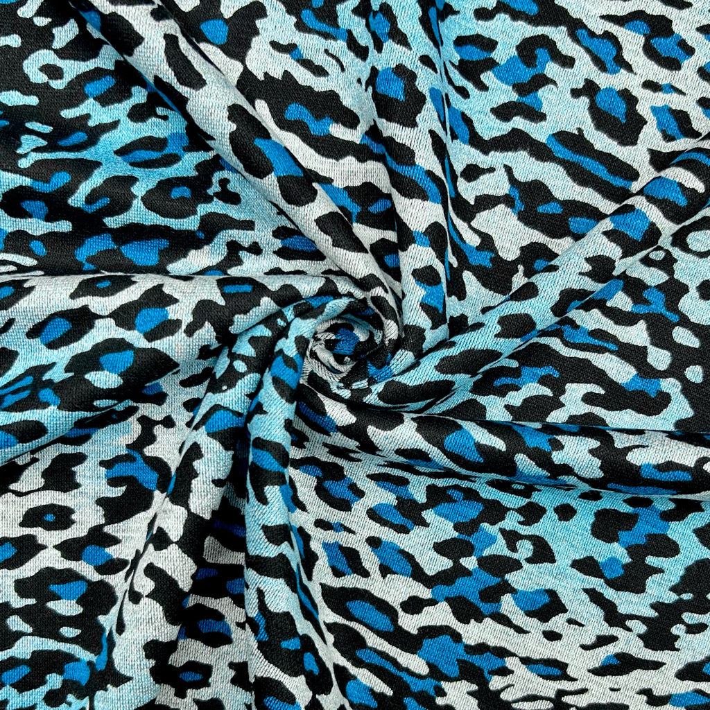 Ombre Leopard Viscose Ponte Roma Fabric
