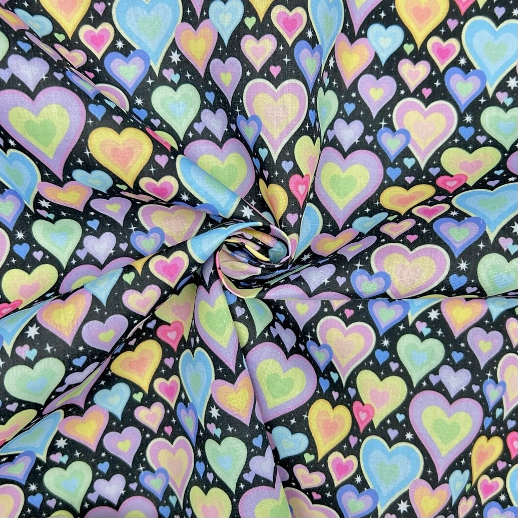 Joyful Hearts Polycotton Fabric