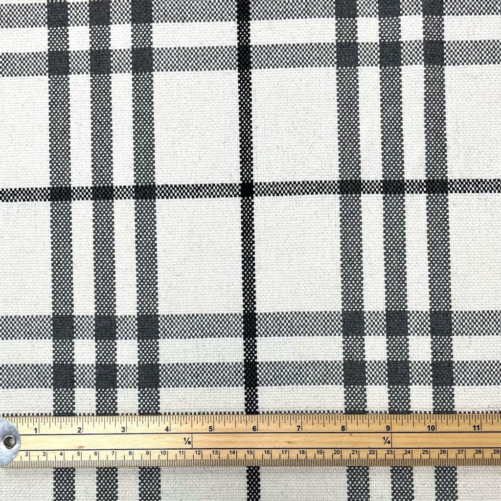 Black/Grey Large Checkered Wool Blend Fabric - 2 metres for £9.95 #35 - Pound Fabrics