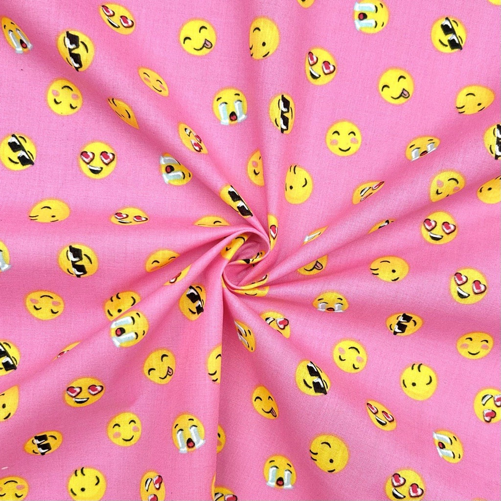 Fun Faces Polycotton Fabric