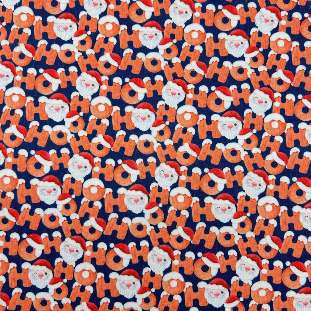 Santa Faces Polycotton Fabric