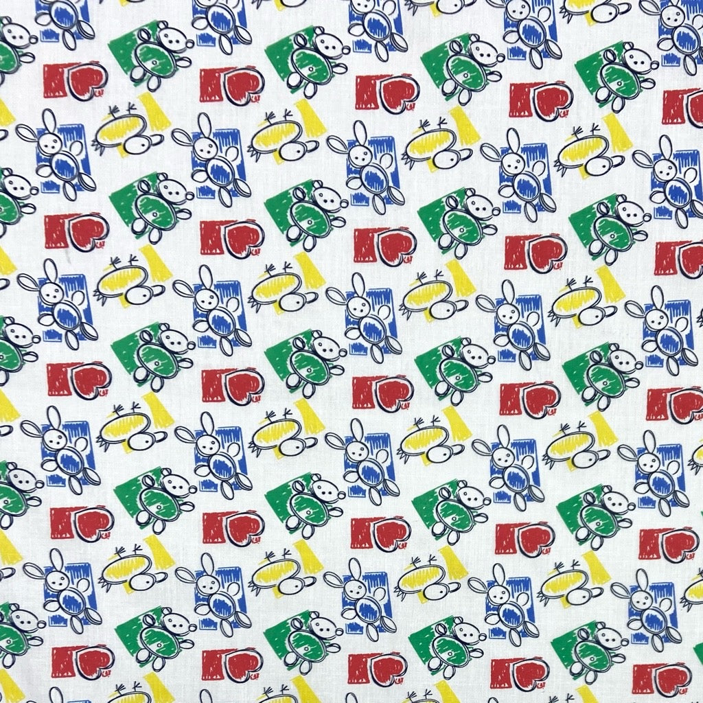 Teddy Drawings Polycotton Fabric - Pound Fabrics