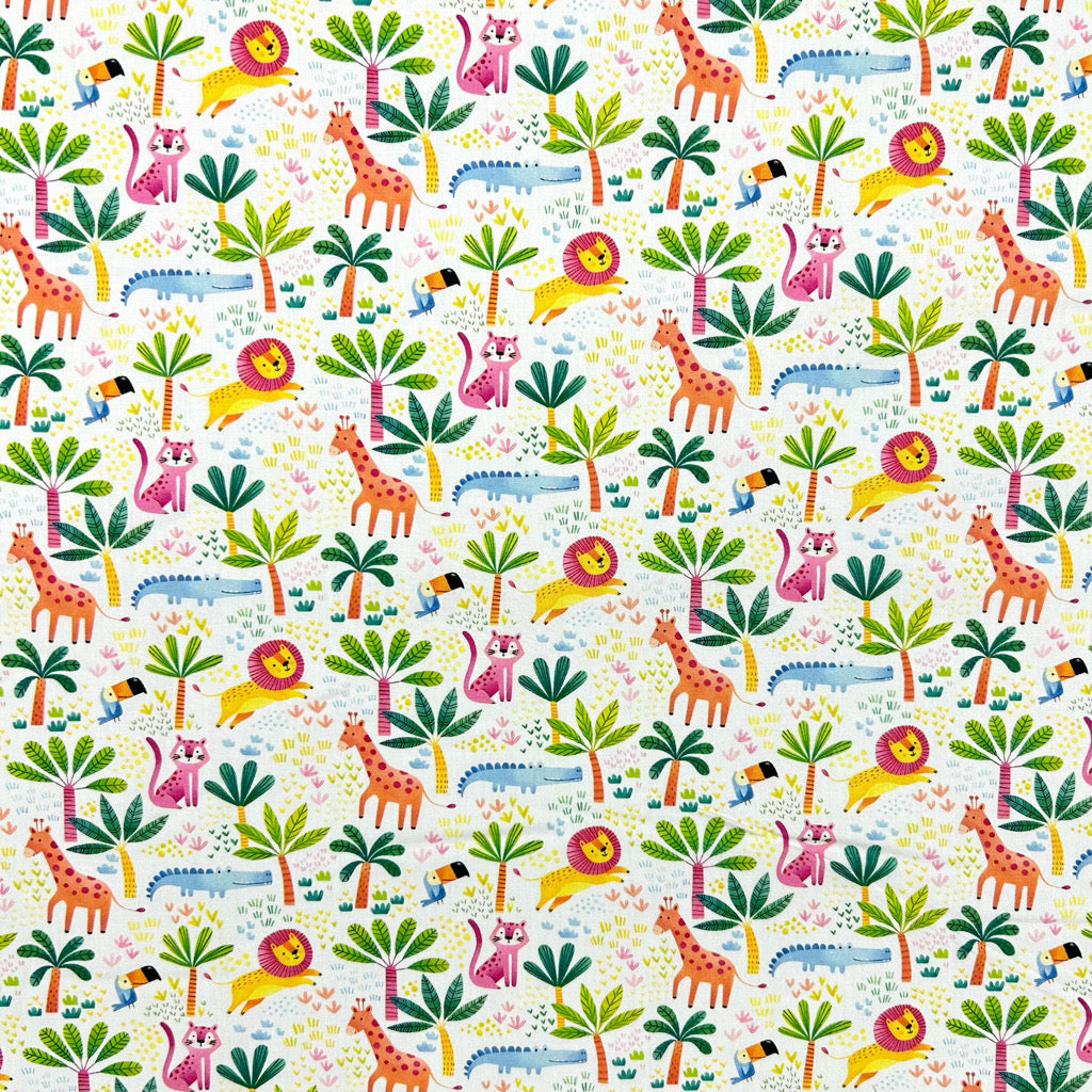 Little Safari Rose & Hubble Cotton Poplin Fabric
