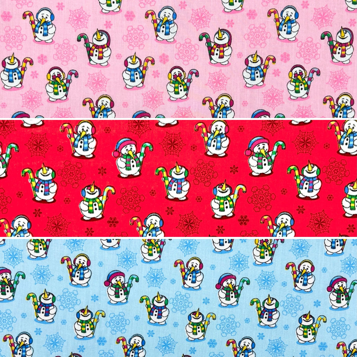 Snowman Scatter Polycotton Fabric