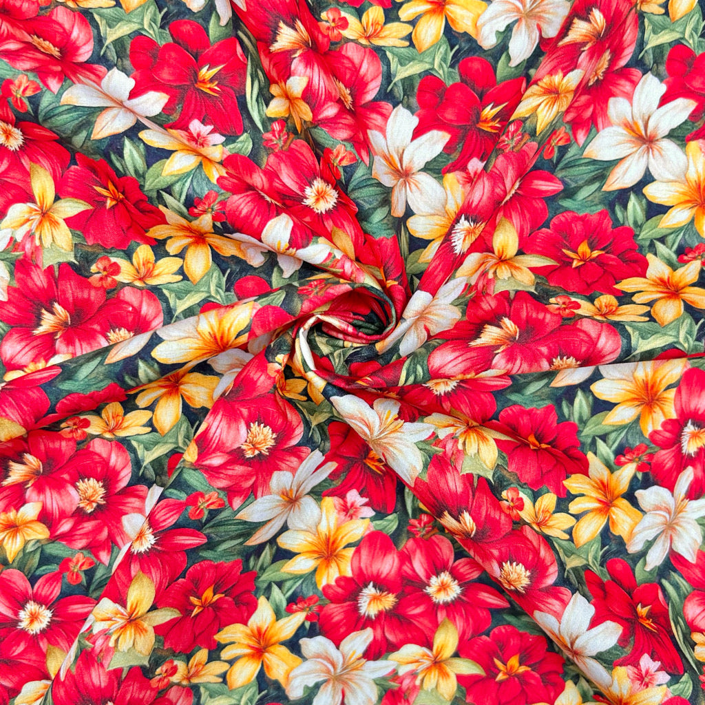 Paradise Bouquet Rose & Hubble Cotton Poplin Fabric