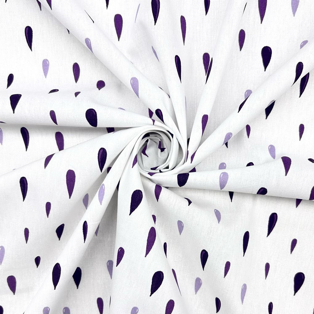 Raindrops Cotton Poplin Fabric