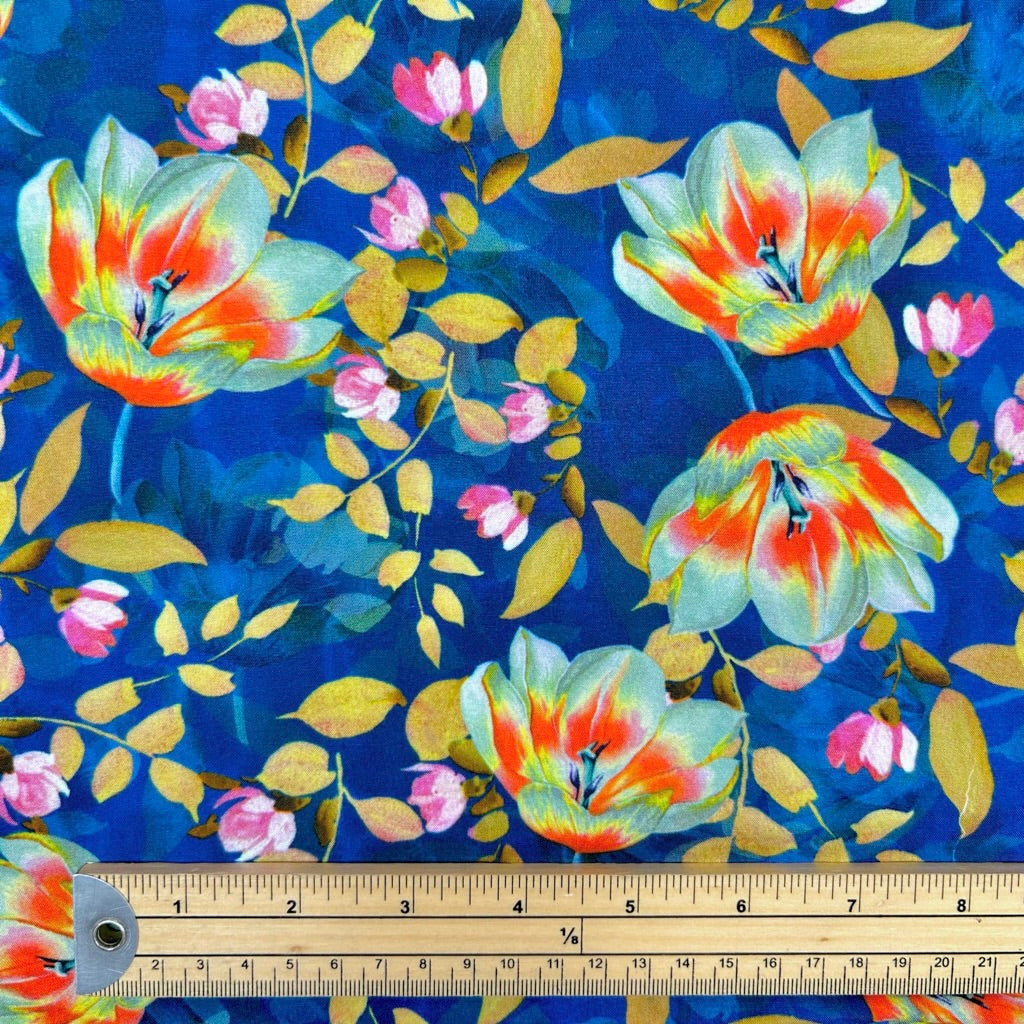 Deep Sea Flora Viscose Fabric