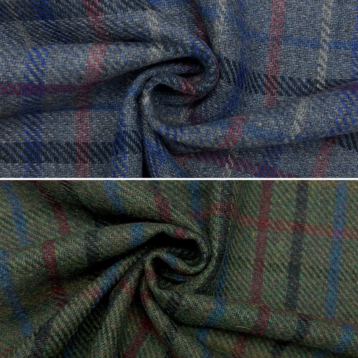 Fine Line Check Wool Blend Fabric