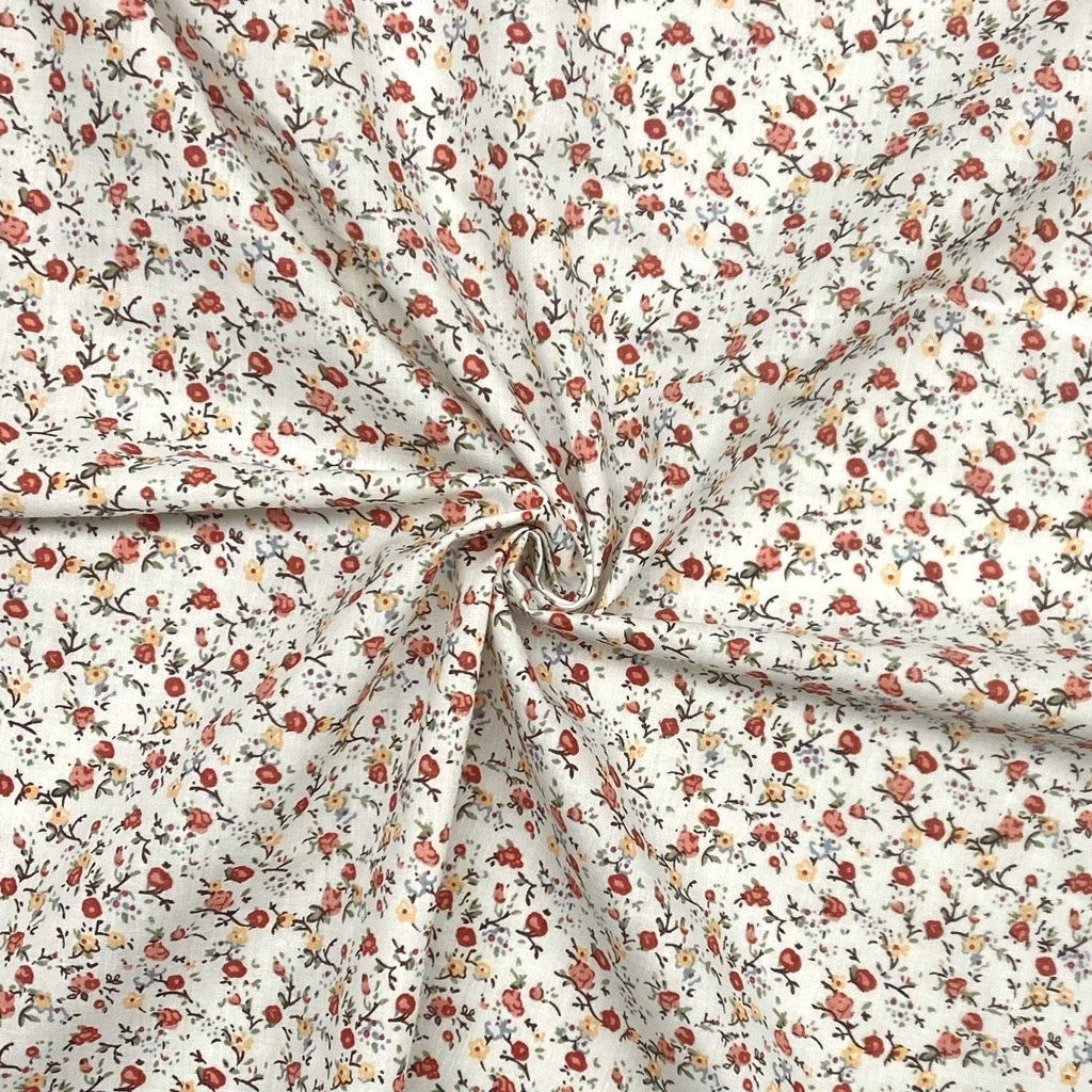 Autumn Flowers Polycotton Fabric