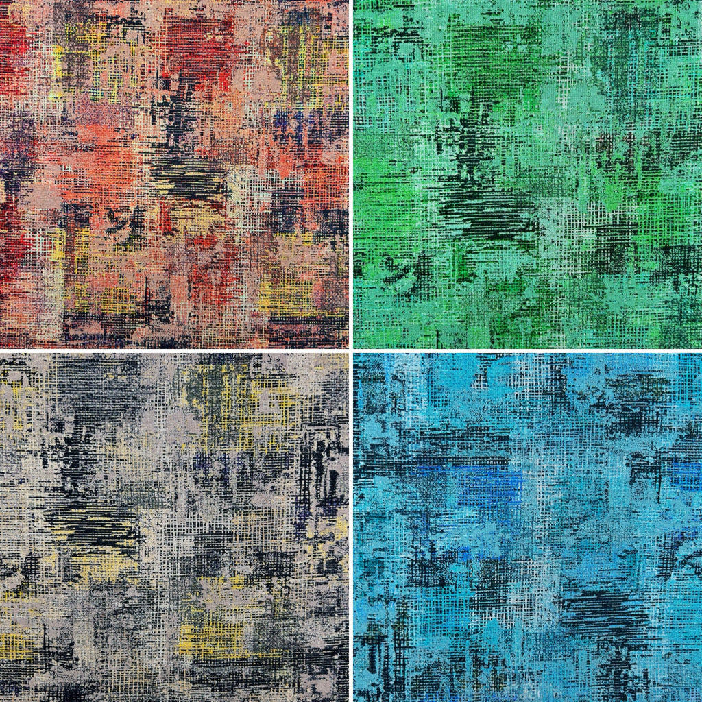 Glitch Grid Digital Modal-Touch Jersey Fabric