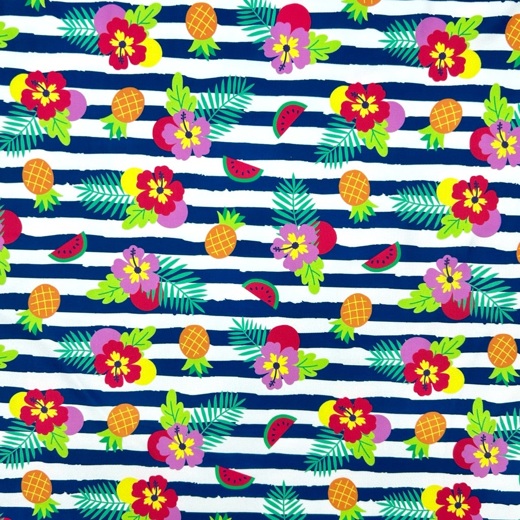 Tropical Stripe Swimwear Jersey Fabric