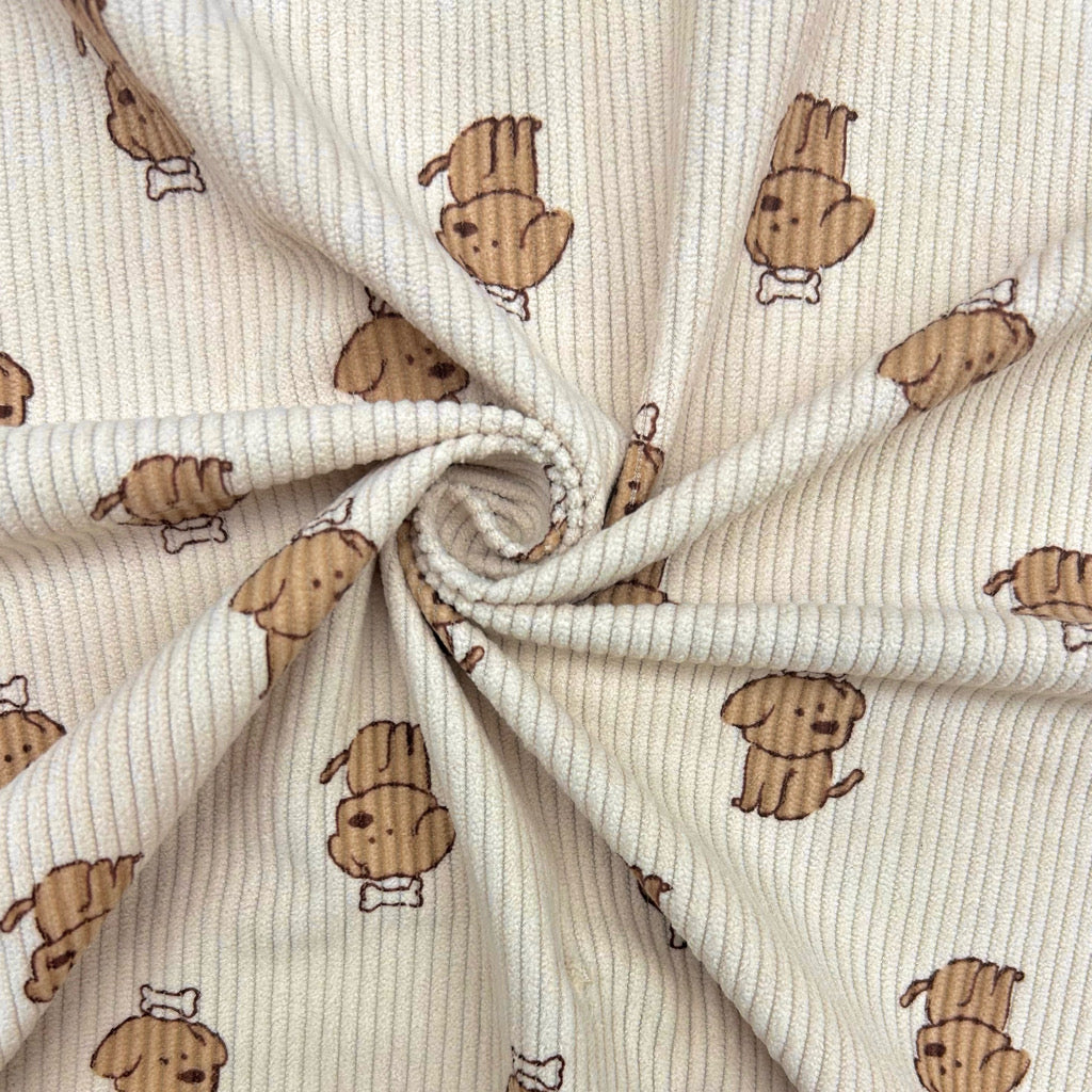 Dog Love Stretch Corduroy Fabric