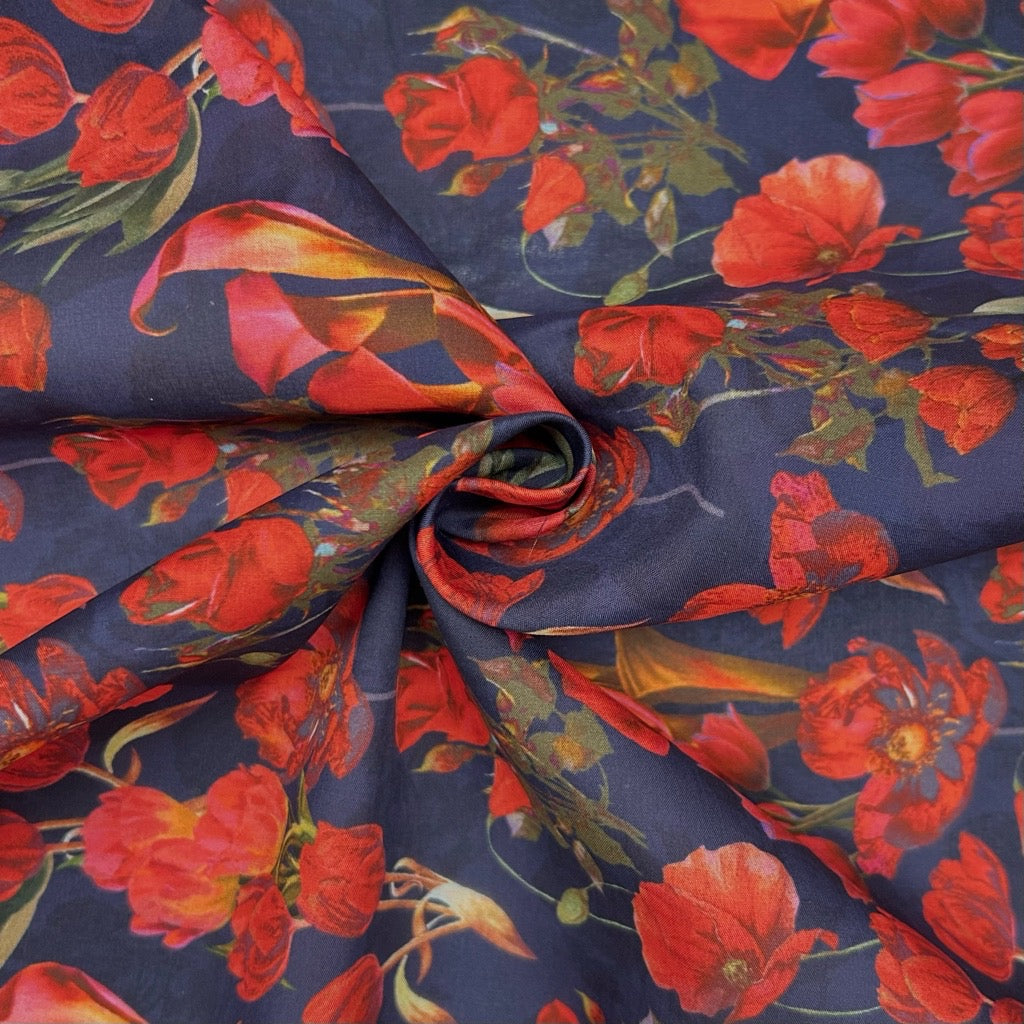 Falling Blooms Cotton Lawn Fabric
