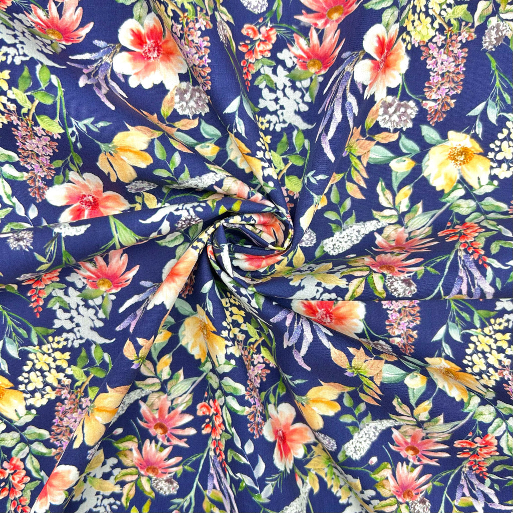 Daisy Vine Rose & Hubble Cotton Poplin Fabric
