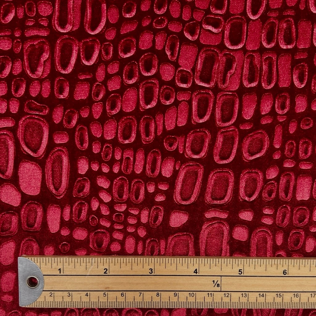 Red Scales Velvet Fabric