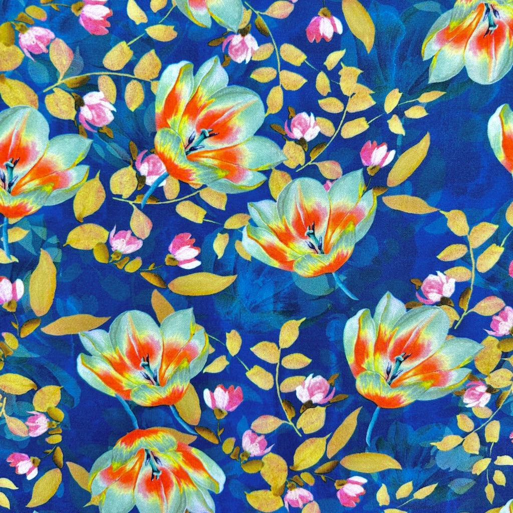 Deep Sea Flora Viscose Fabric