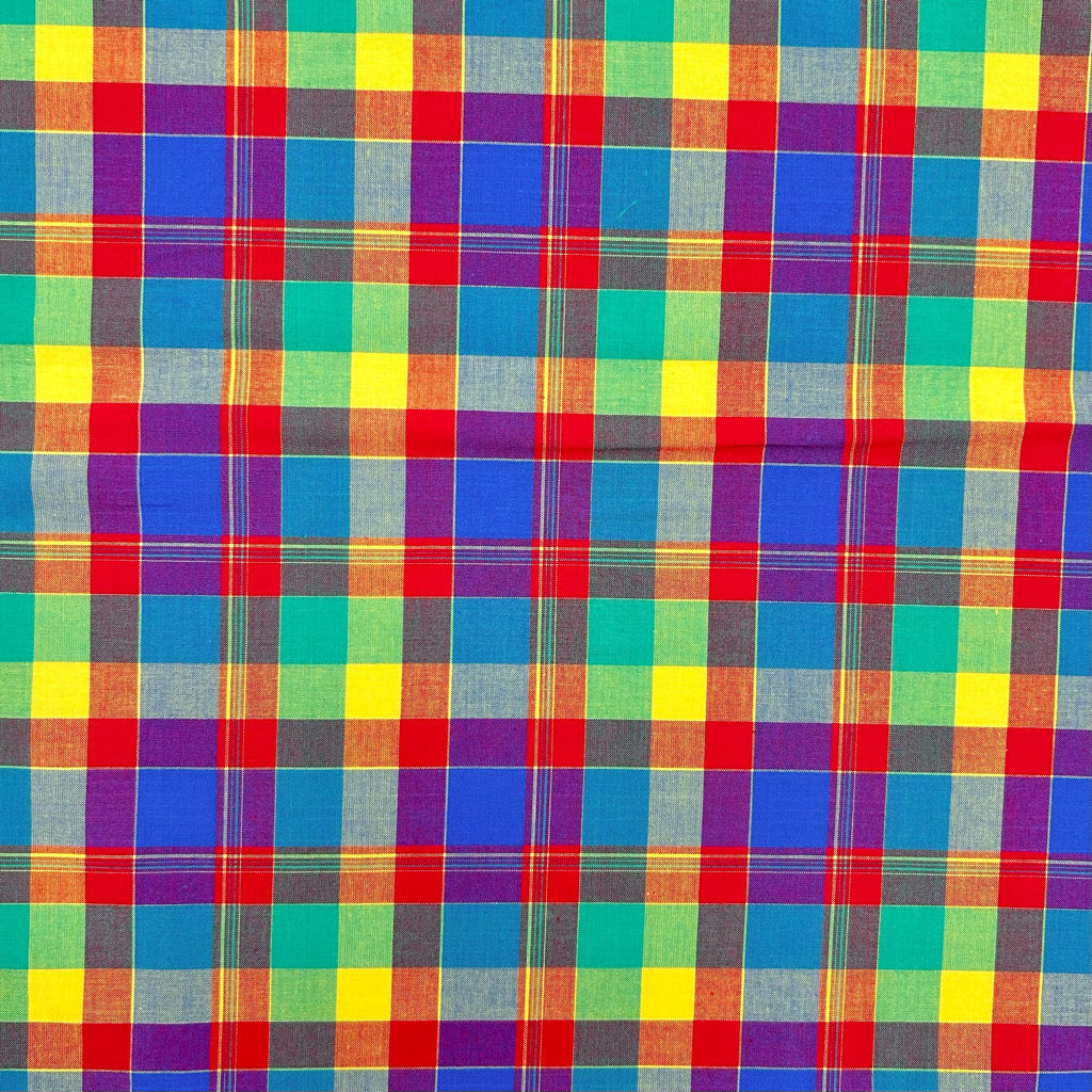 Rainbow Tone Madras Check Cotton Fabric