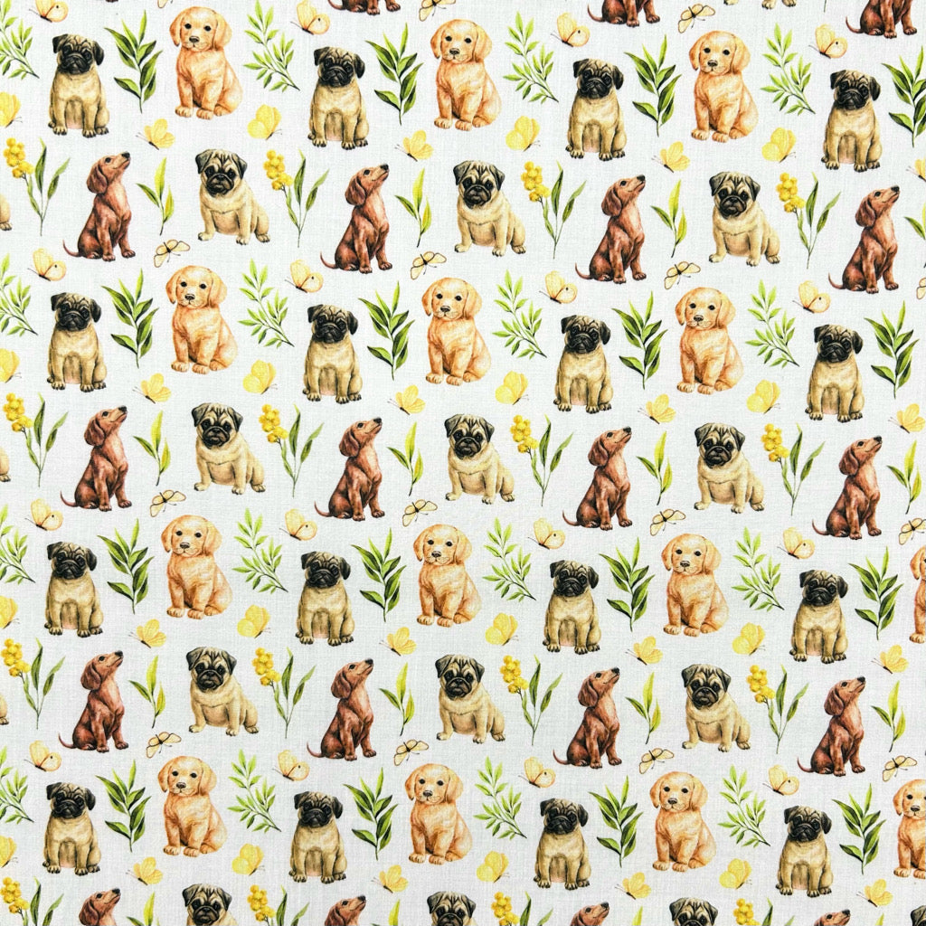 Paws and Petals Polycotton Fabric