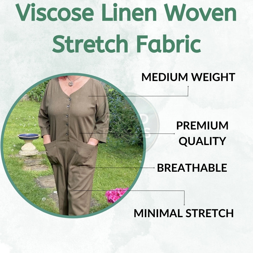 Viscose Linen Woven Stretch Fabric