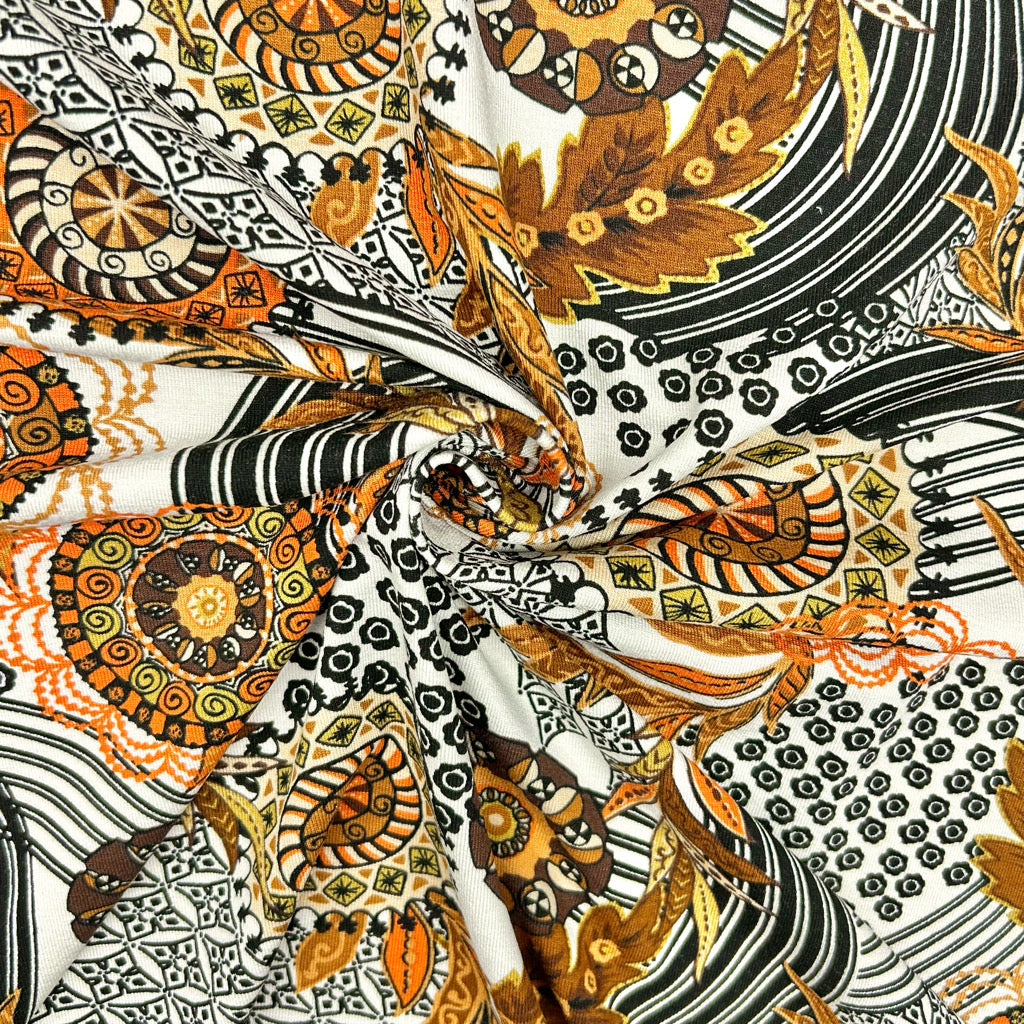 Boho Floral Viscose Jersey Fabric