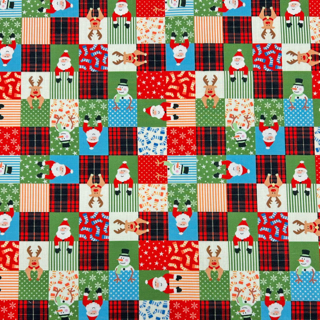 Festive Blocks Polycotton Fabric