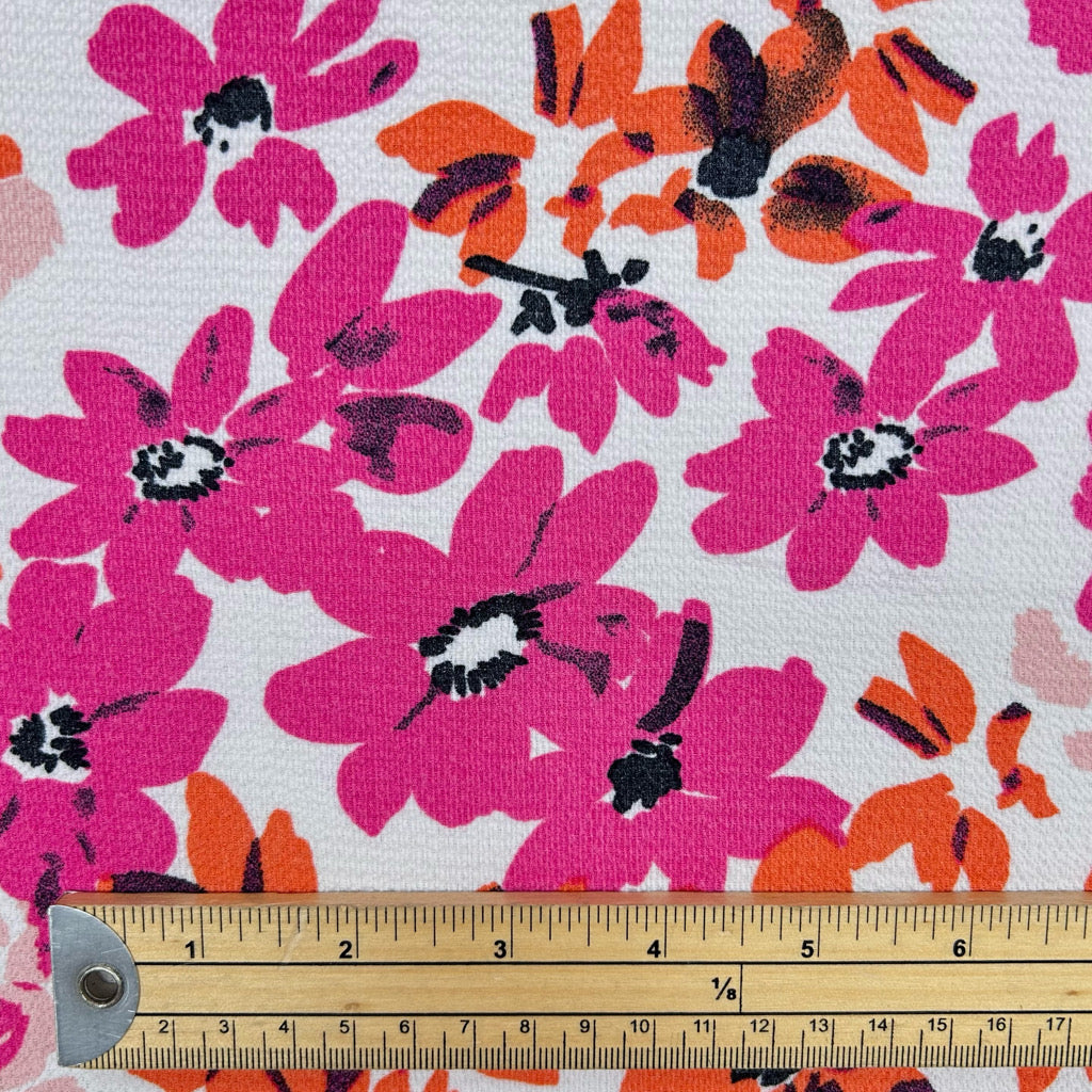 Bright Bouquet Polyester Crepe Fabric