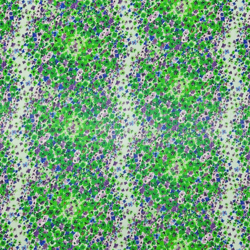 Green Petal Chiffon Fabric
