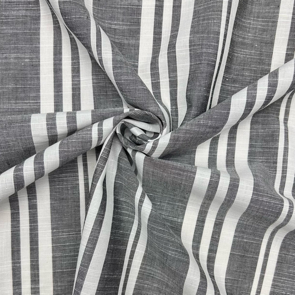 Variegated Stripe Linen Look Cotton Fabric