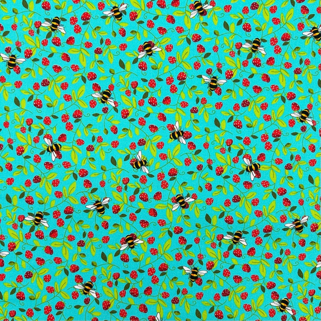 Berry Buzz Rose & Hubble Cotton Poplin Fabric