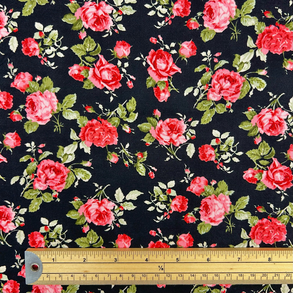 Rosette Elegance Cotton Poplin Fabric
