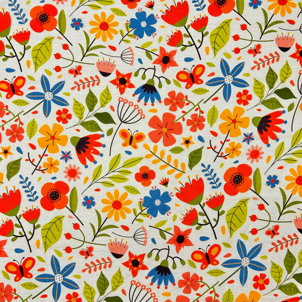 Sunny Garden Bamboo Linen Blend Fabric