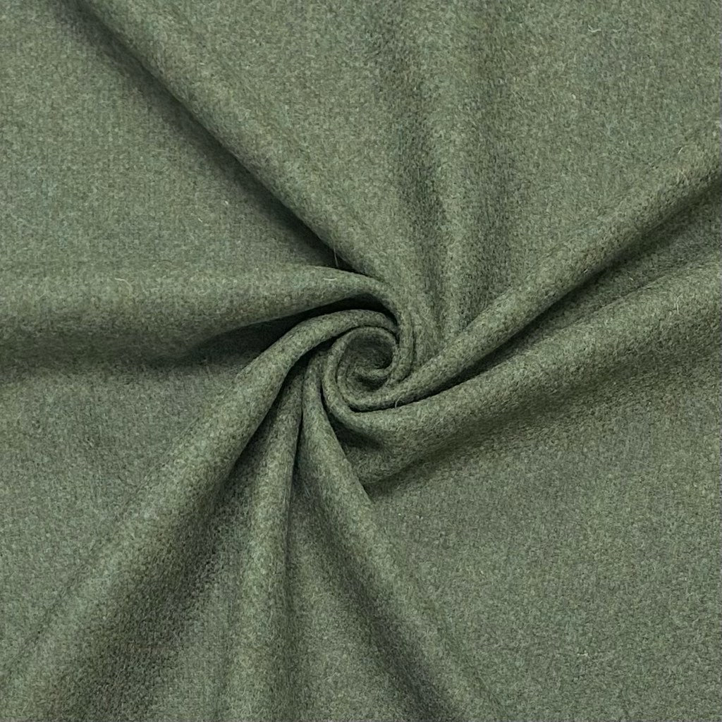 Plain Forest Green 100% Wool Fabric