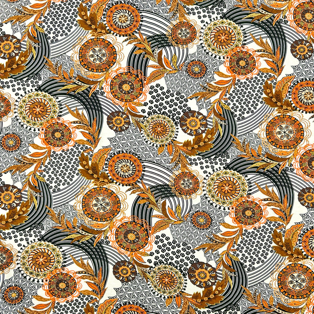 Boho Floral Viscose Jersey Fabric