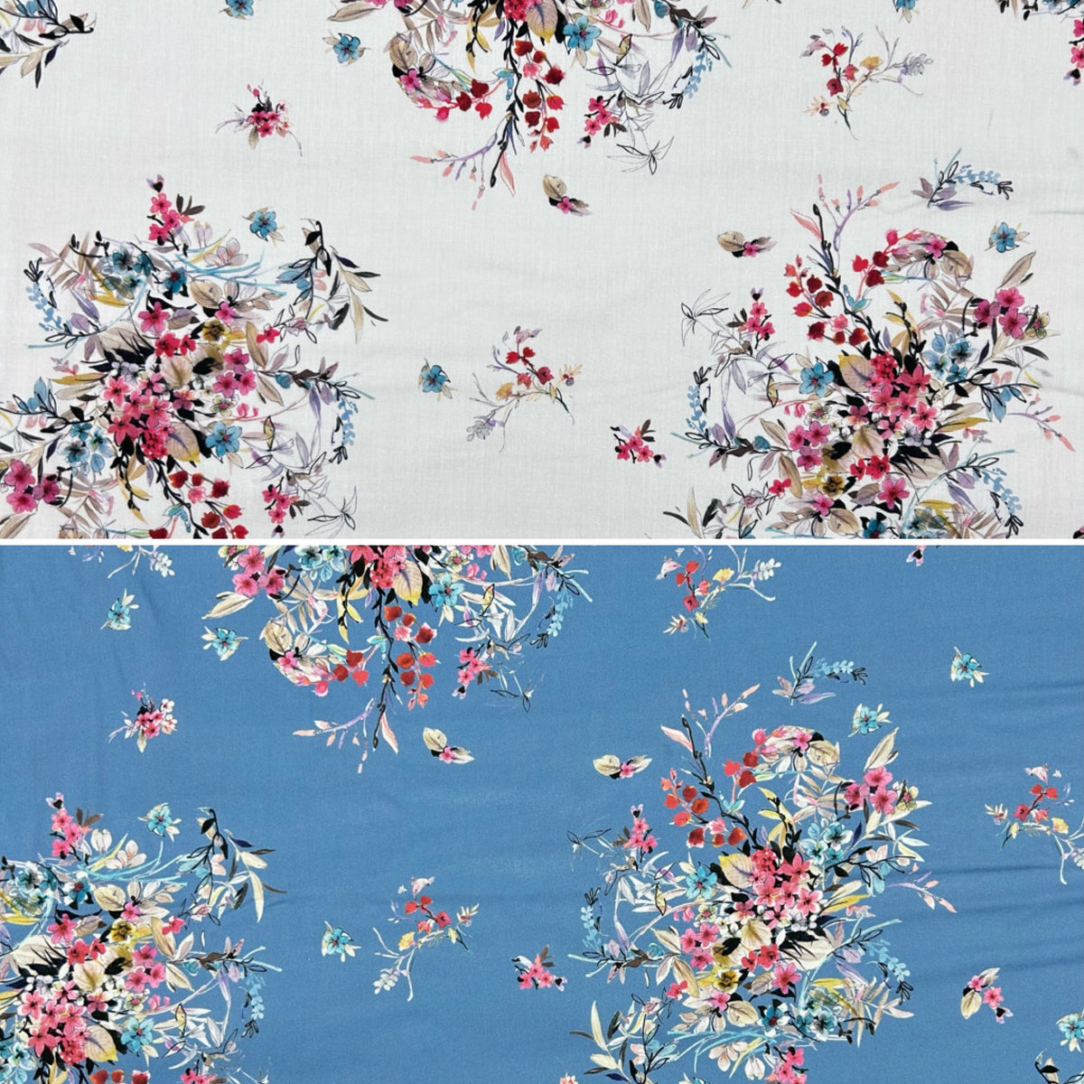 Floating Bouquets Cotton Lawn Fabric